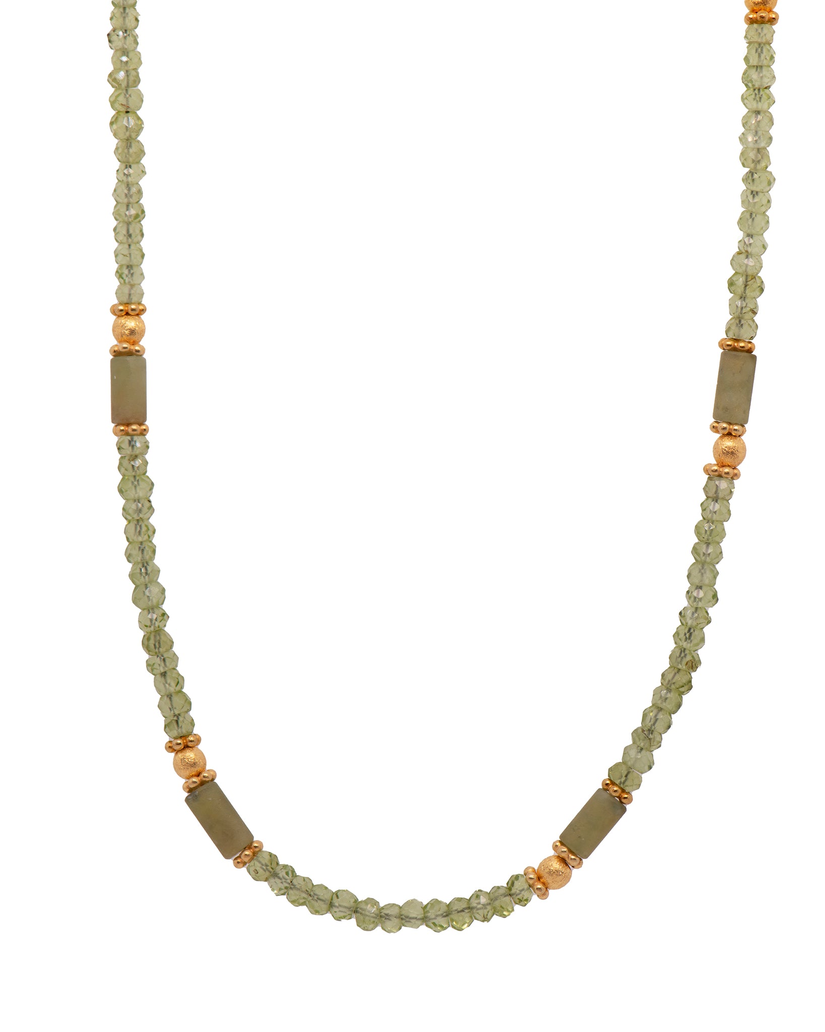 Peridot and Vesuvian Necklace 24K Fair Trade Gold Vermeil