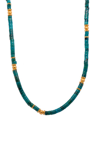 Turquoise 3mm Necklace 24K Fair Trade Gold Vermeil