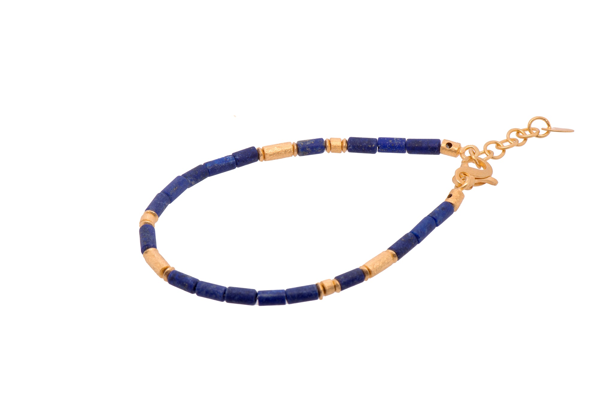 Lapis 3mm Bracelet 24K Fair Trade Gold Vermeil