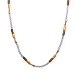 Load image into Gallery viewer, Jasper, Blue Topaz and Grey Pearls 3mm Necklace 24K Fair Trade Gold Vermeil
