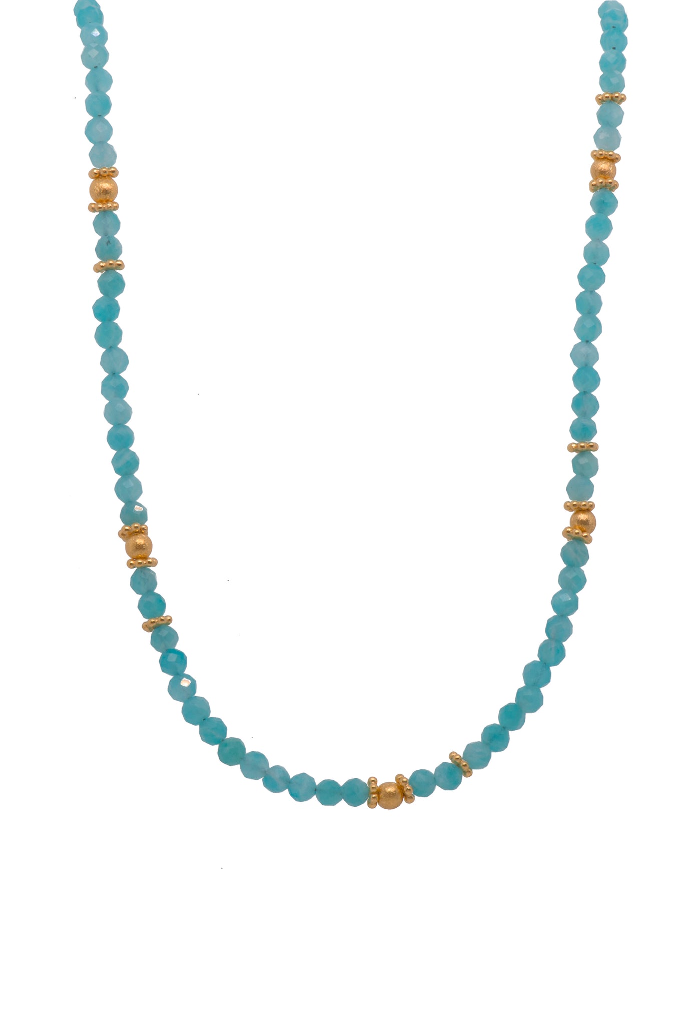 Amazonite 3mm Necklace 24K Fair Trade Gold Vermeil