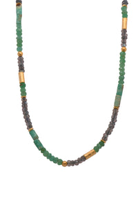 Chrysoprase and Labradorite Necklace Fair Trade 24K Gold Vermeil