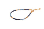 Load image into Gallery viewer, Dumortierite, London Blue Topaz, and Aquamarine 3mm Bracelet and Necklace 24K Gold Vermeil
