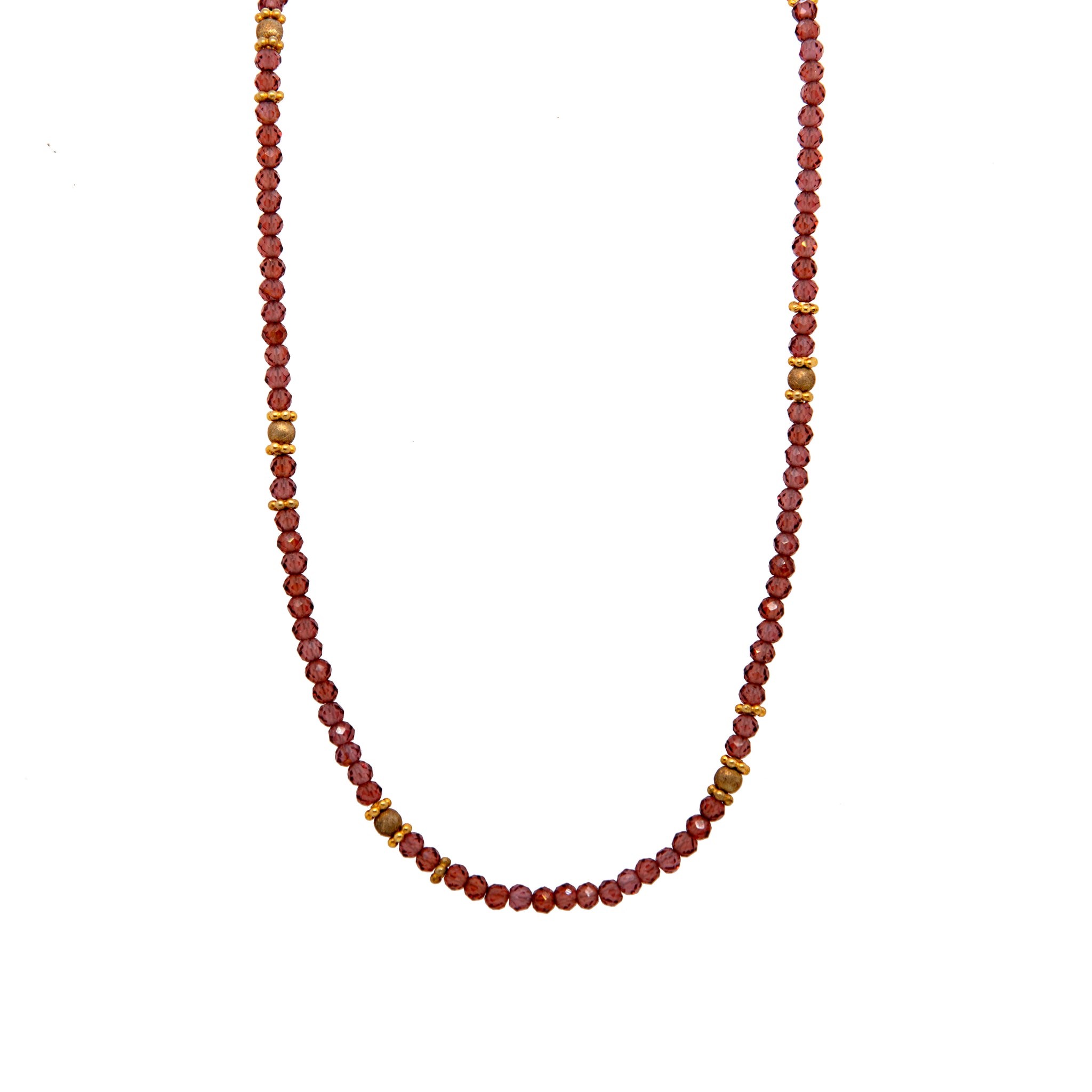 Garnet 3mm Necklace 24K Fair Trade Gold Vermeil