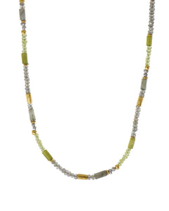 Labradorite, Peridot & Prehnite Necklace 3mm 24K Fair Trade Gold Vermeil