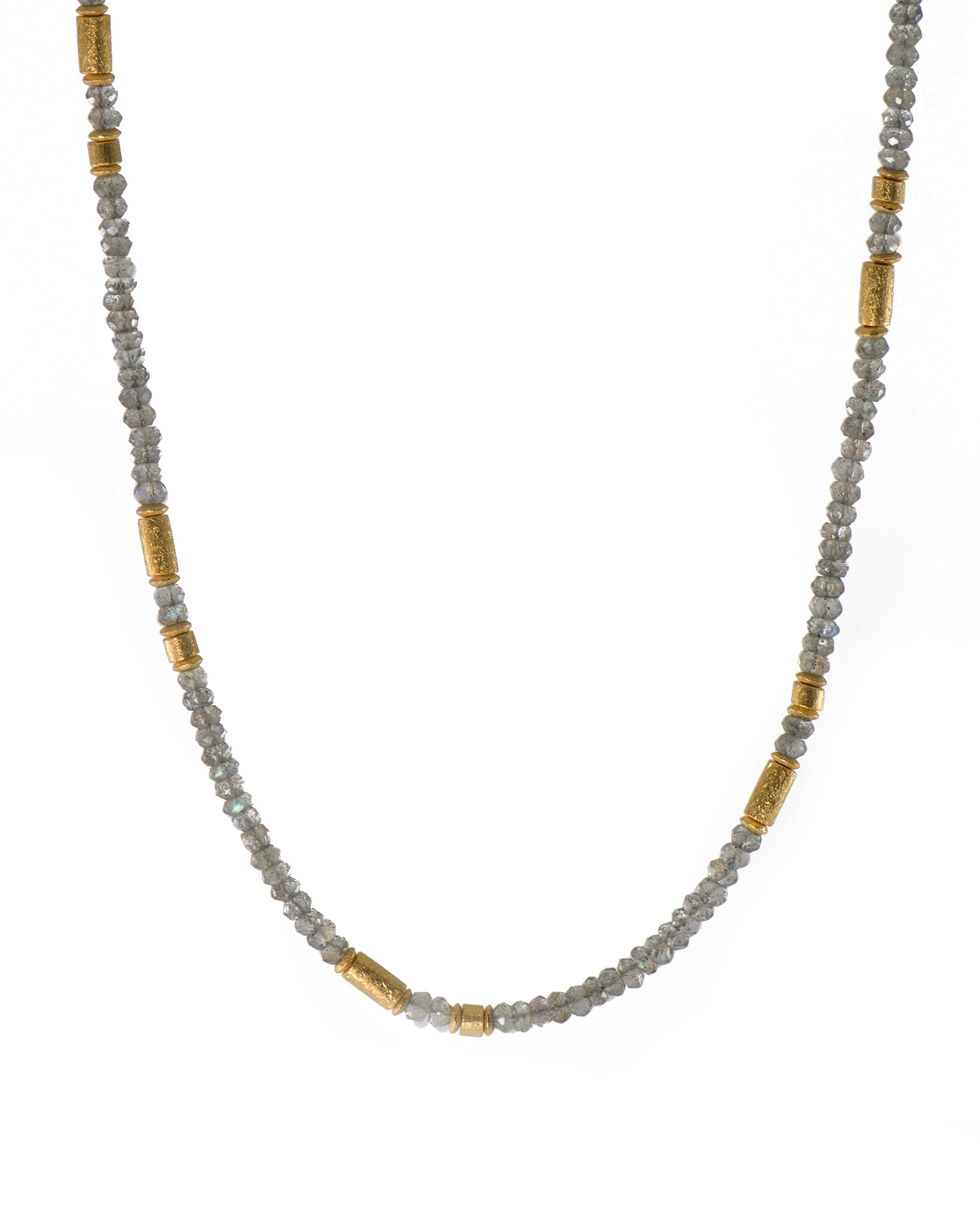 LABRADORITE NECKLACE 3MM FAIR TRADE 24K GOLD VERMEIL