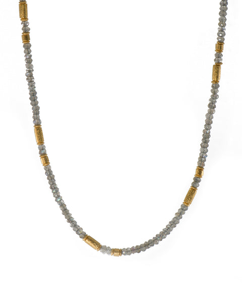 LABRADORITE NECKLACE 3MM FAIR TRADE 24K GOLD VERMEIL