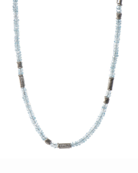 Blue Topaz Necklace 3mm 24K Fair Trade Gold Vermeil