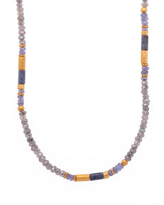 Labradorite, Dumortierite And Tanzanite Necklace 18K Fair Trade Gold Vermeil