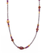 Load image into Gallery viewer, Labradorite, Garnet, Ruby, and Pink Tourmaline Necklace

