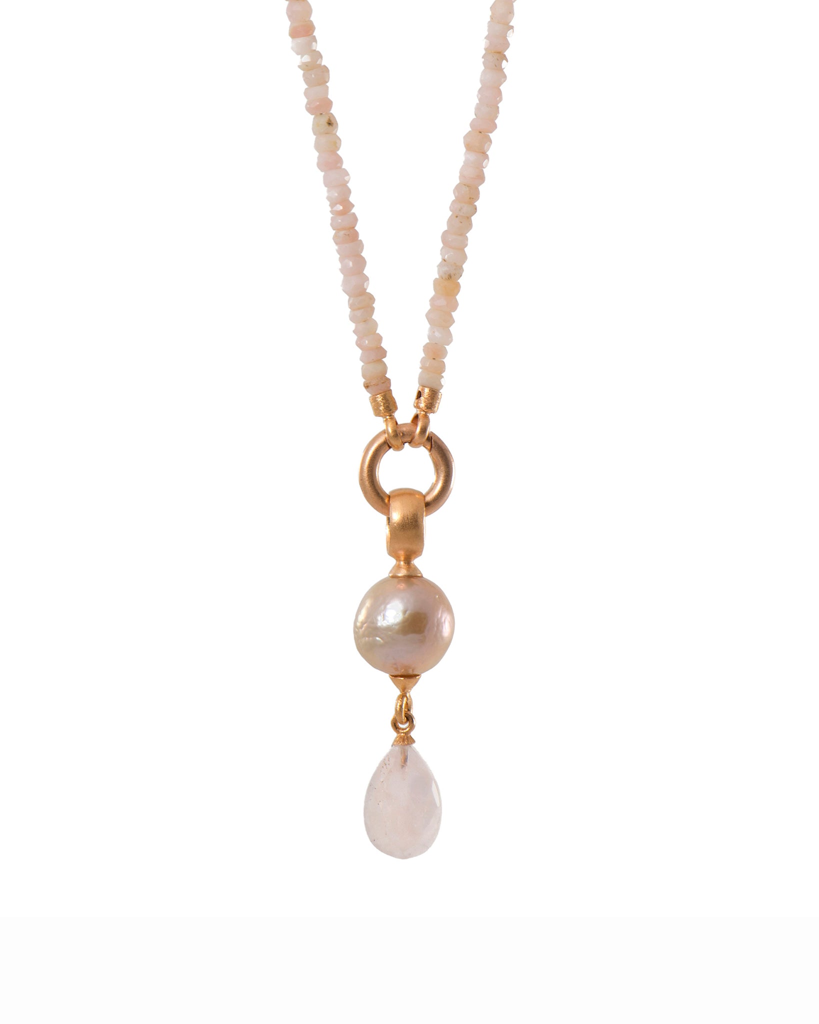 Pink Opalite Necklace Fair Trade 24K Gold Vermeil