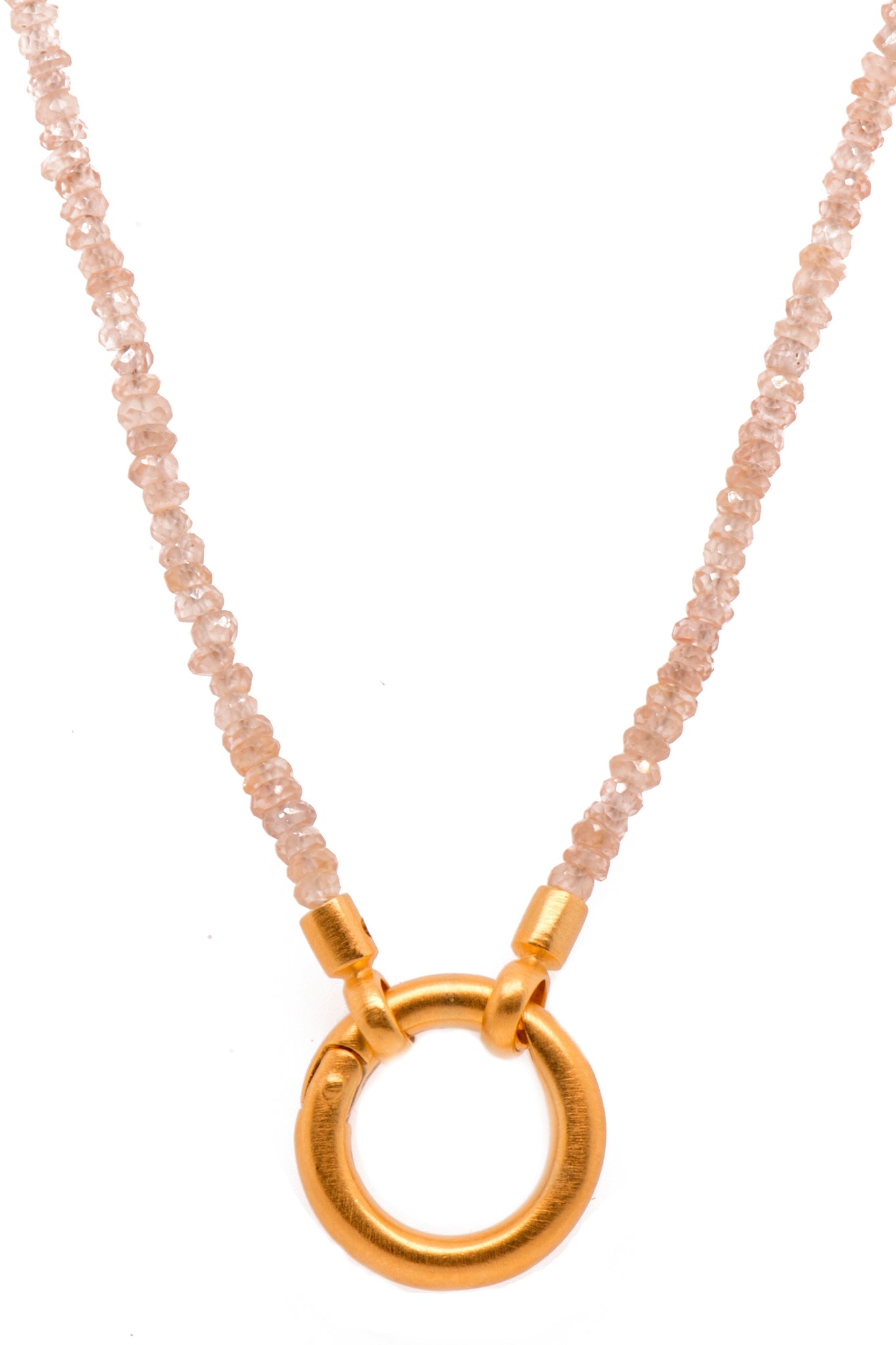 Zircon Necklace 3mm With Ring Clasp 24K Fair Trade Gold Vermeil 17"