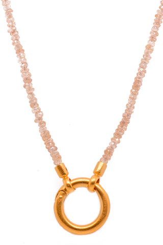 Zircon Necklace 3mm With Ring Clasp 24K Fair Trade Gold Vermeil 17"