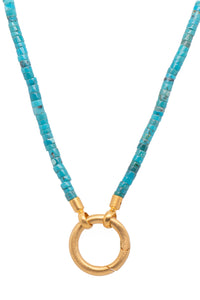Turquoise Necklace 3mm With Ring Clasp 24K Fair Trade Gold Vermeil 31.5"