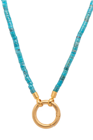 Ring Clasp Heshi Turquoise Necklace 31.5" 24K Fair Trade Gold Vermeil