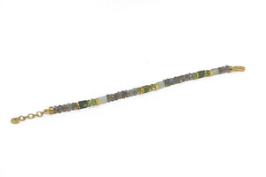 LABRADORITE, PERIDOT & PREHNITE BRACELET 5MM FAIR TRADE 24K GOLD VERMEIL - Joyla Jewelry