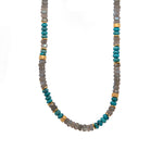 Load image into Gallery viewer, Labradorite and Turquoise 5mm Jewelry with 24K Fair Trade Gold Vermeil
