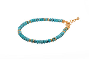 Turquoise Bracelet Fair Trade 24k Gold Vermeil 5mm