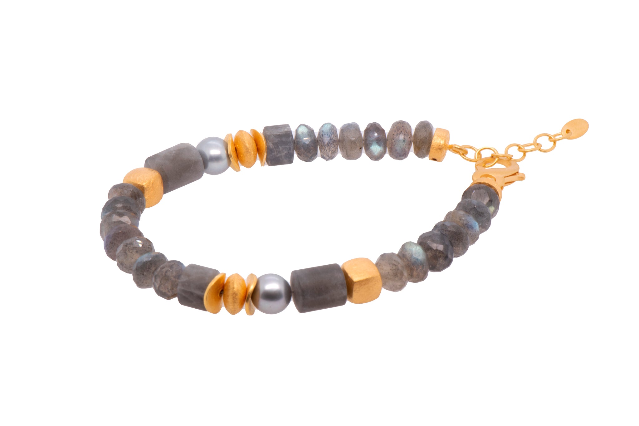 Labradorite Bracelet 24k Fair Trade Gold Vermeil 8mm