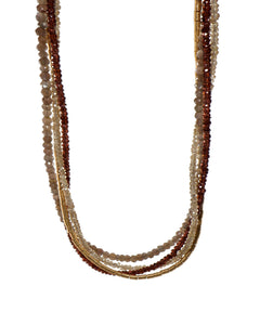 Garnet, Labradorite and Zircon 3MM Necklace Fair Trade 24K Gold Vermeil