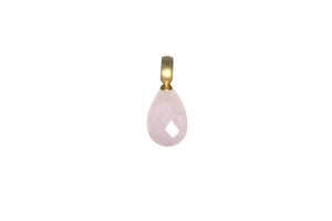 ROSE QUARTZ PENDANT FAIR TRADE 24K GOLD VERMEIL - Joyla Jewelry