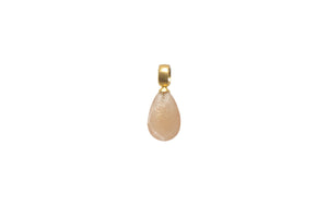 PEACH MOONSTONE PENDANT FAIR TRADE 24K GOLD VERMEIL - Joyla Jewelry