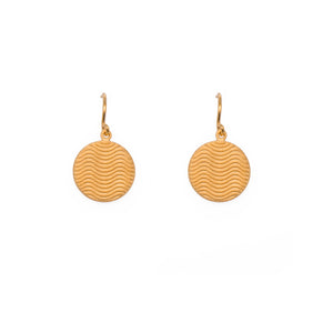 24K Fair Trade Gold Vermeil Serentiy Earrings - 15MM Disk No Stone